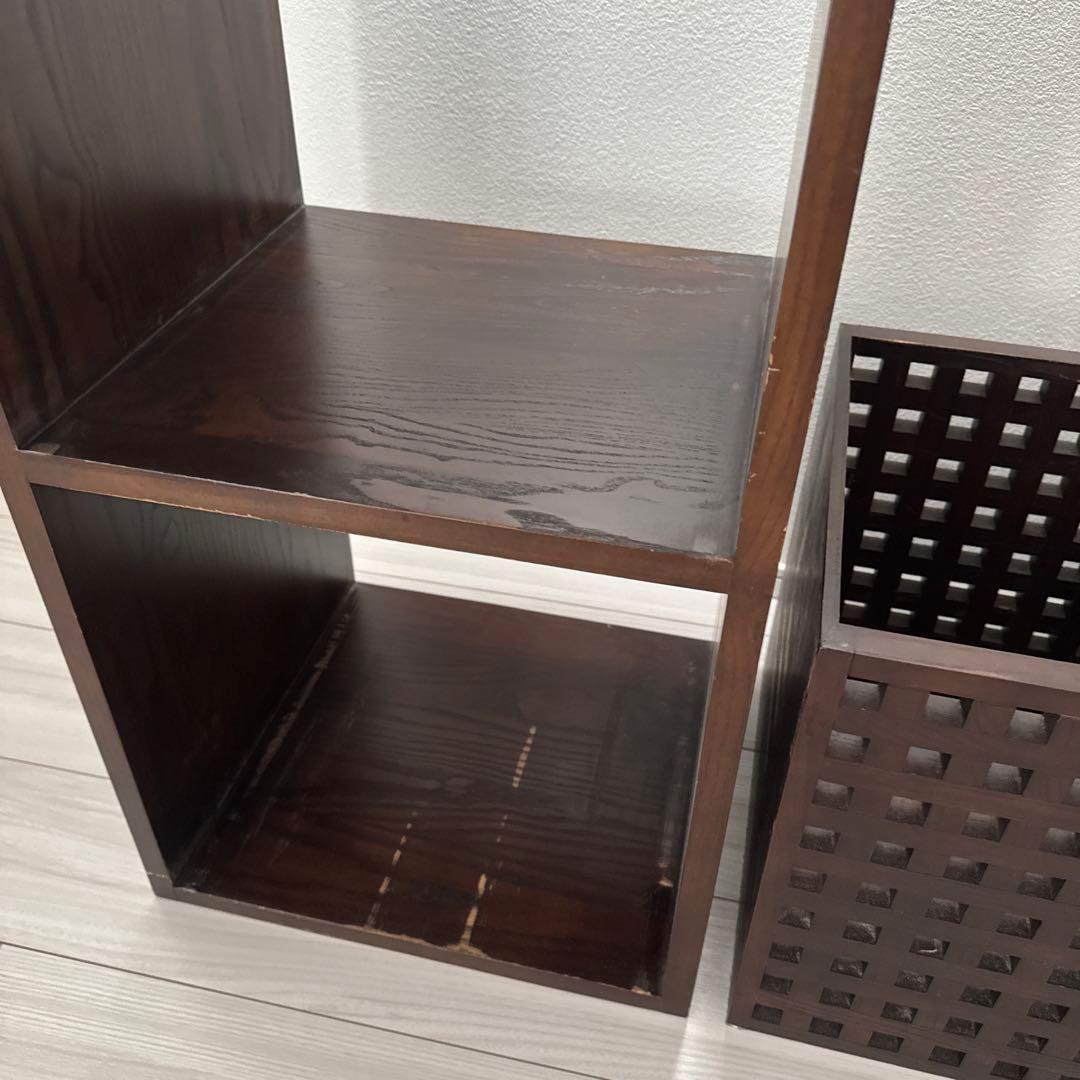 2段木製ラック　2ユニットキューブ　a.flat