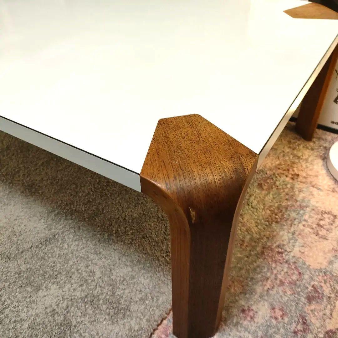 【希少】天童木工 ローテーブル成形合板脚 アントラー 白メラミン天板