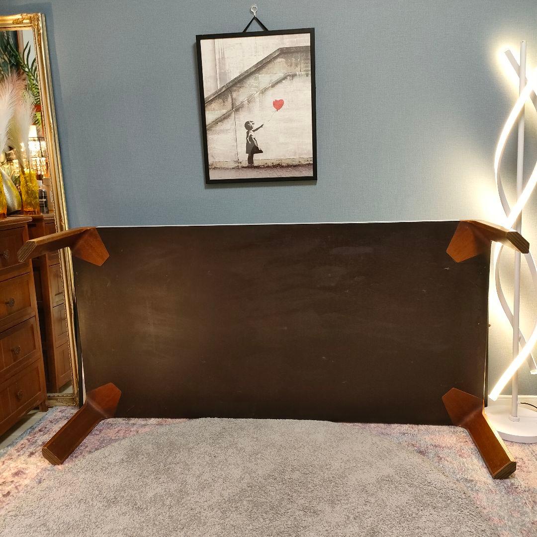 【希少】天童木工 ローテーブル成形合板脚 アントラー 白メラミン天板