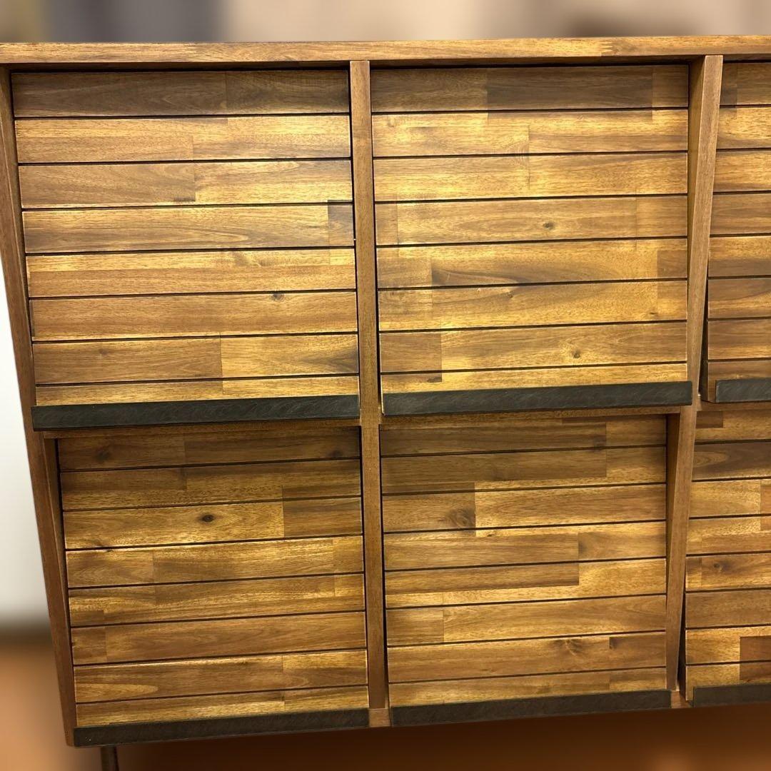 unico　SWELLA　スウェラ　レコードラック　アカシア材　W1190