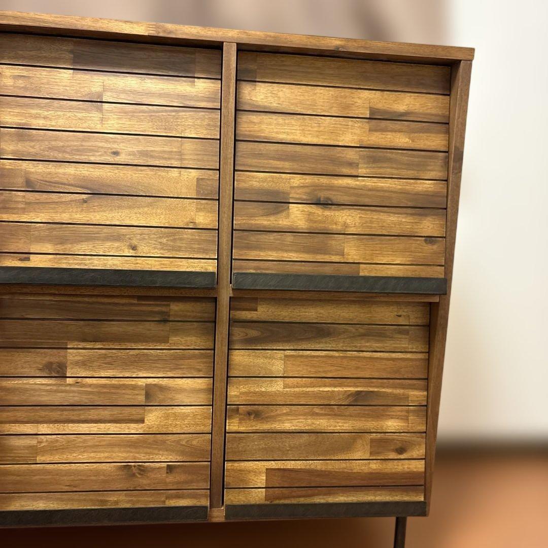 unico　SWELLA　スウェラ　レコードラック　アカシア材　W1190