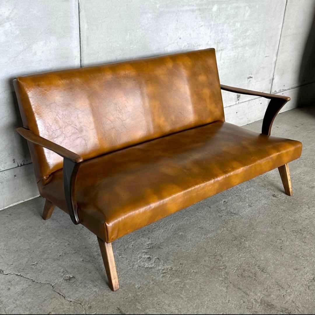 ✦60s〜70s✦ 昭和レトロ ミッドセンチュリー 2人掛けソファ ヴィンテージ