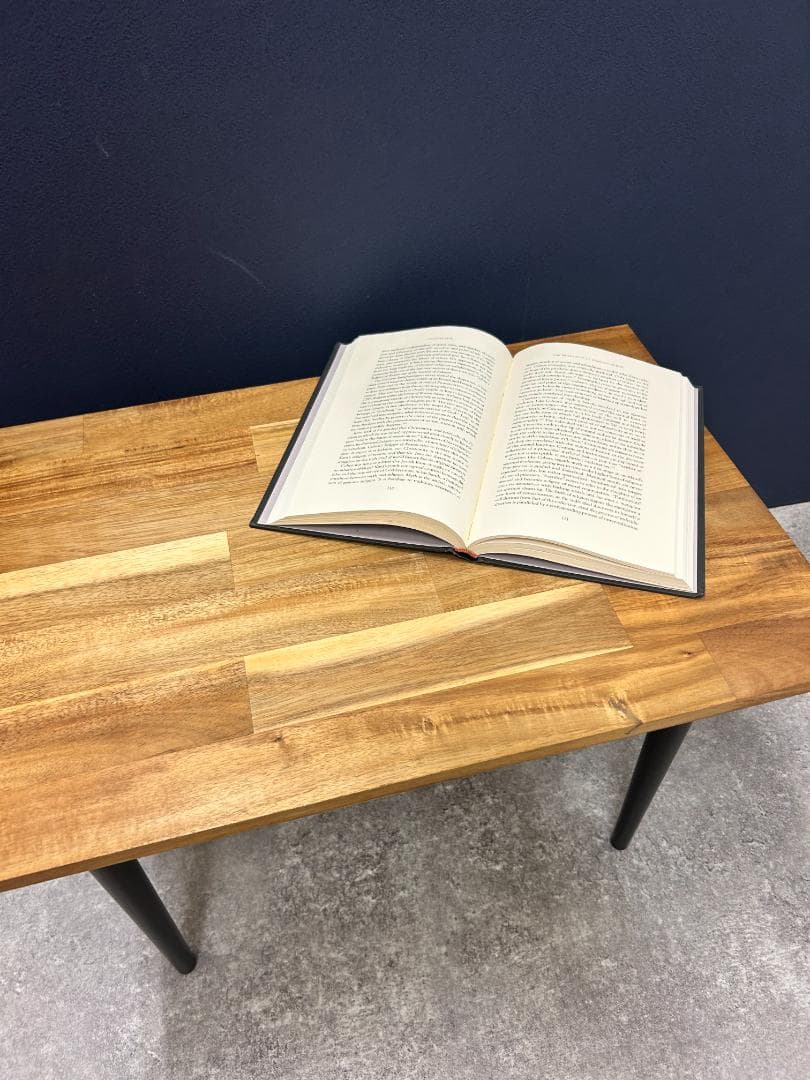 アカシア木製長方形テーブル（ナチュラルウッド）60×40×高さ40（アイアン脚）