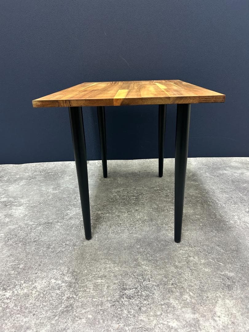 アカシア木製長方形テーブル（ナチュラルウッド）60×40×高さ40（アイアン脚）