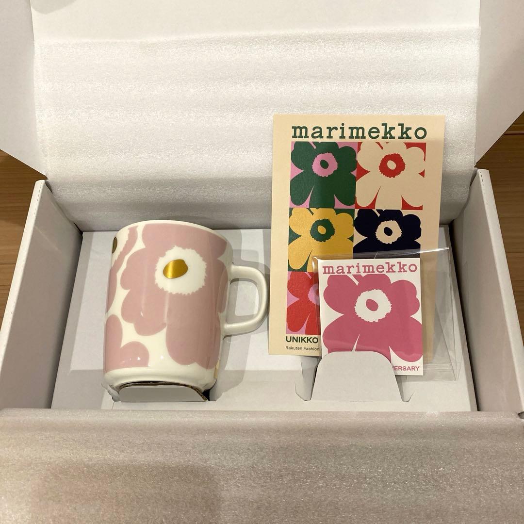 新品未使用】マリメッコ 60周年 楽天 ピンク ゴールド ✩ノベルティ