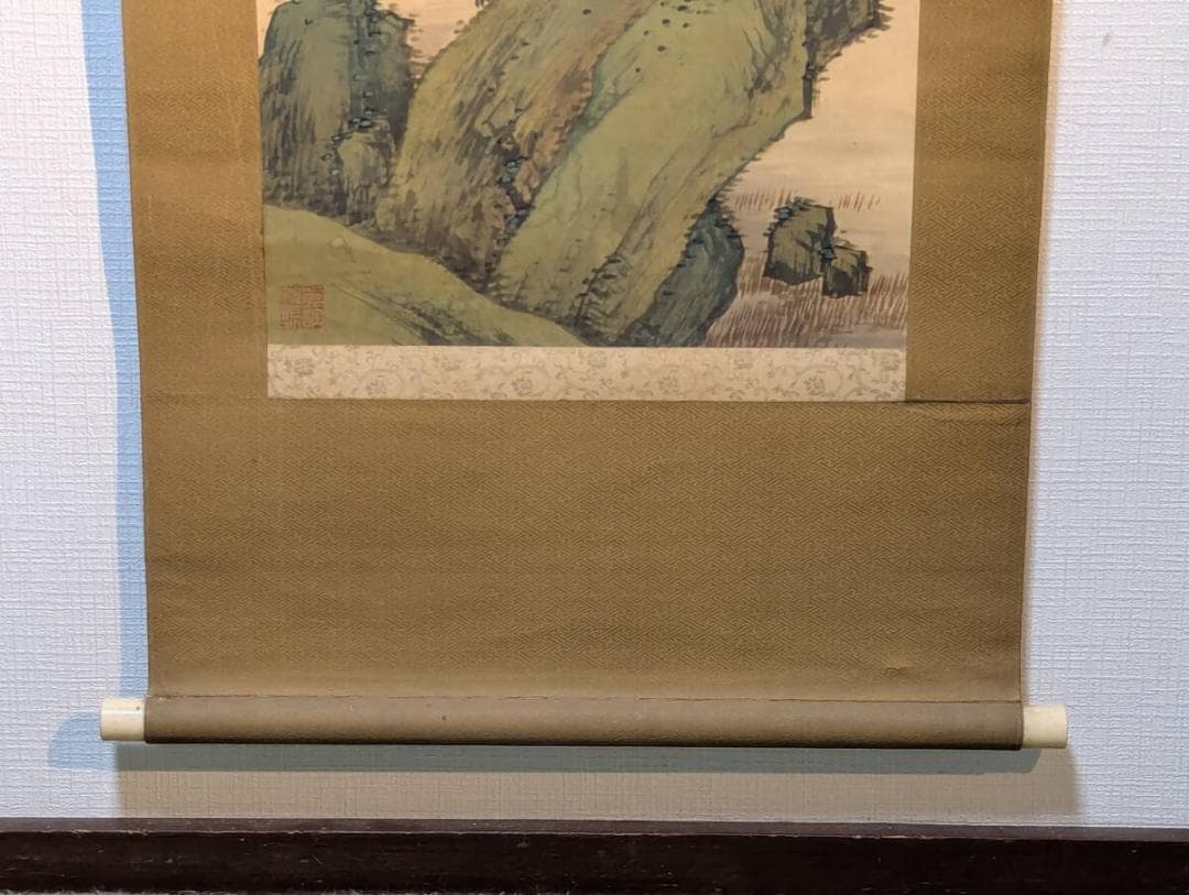 真作】掛軸 水田竹圃 山水風景図 二重箱入 U159 - メルカリ