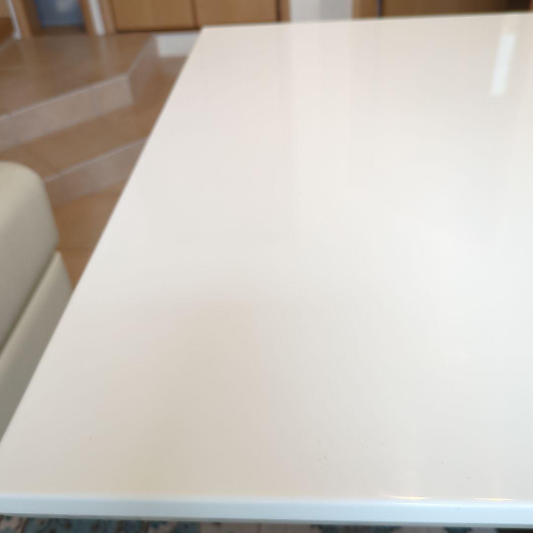 シキヤマ家具工業 ホワイト昇降ダイニングテーブル【引き渡しのみ