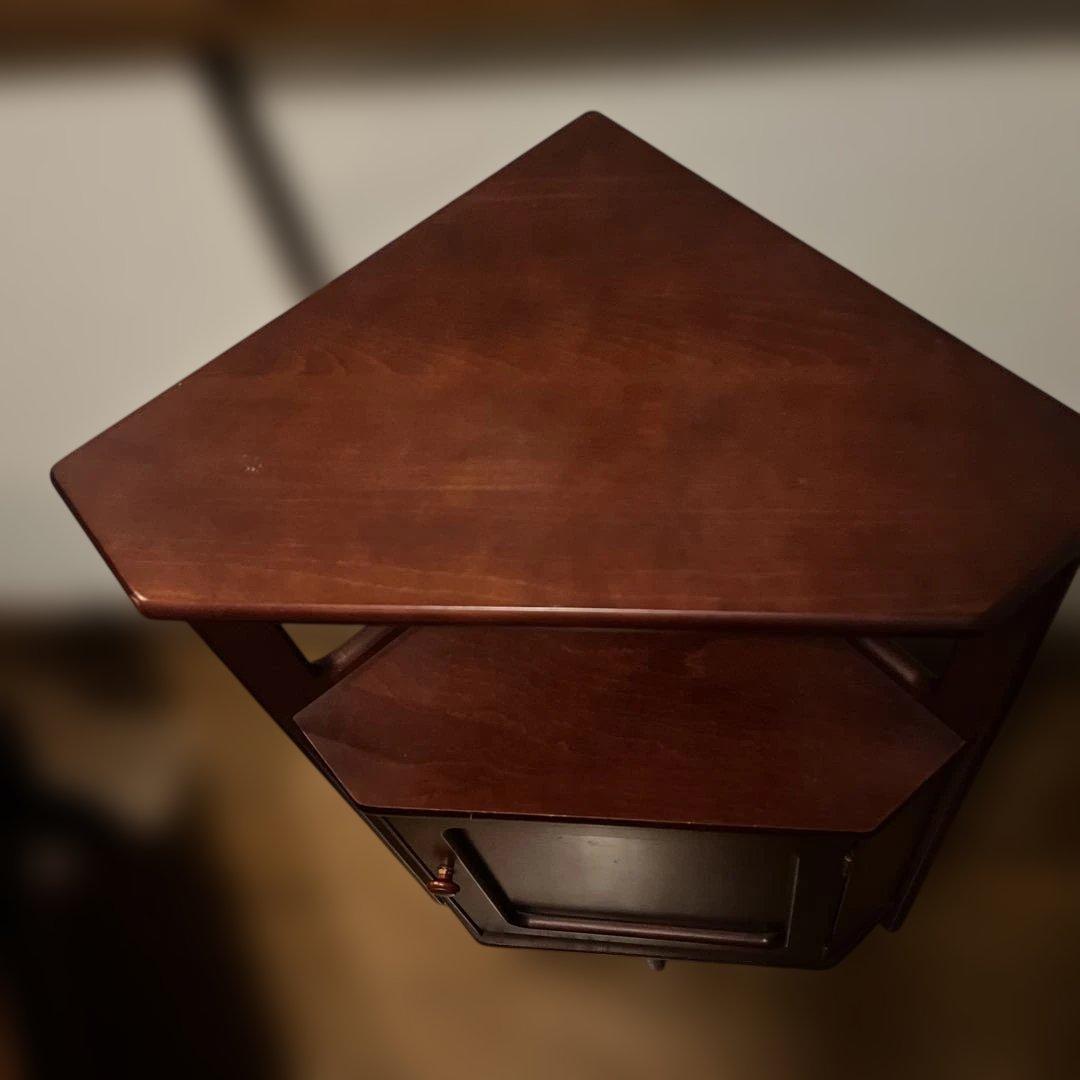 Karimoku　カリモク　電話台　木製　三角　コーナー　インテリア