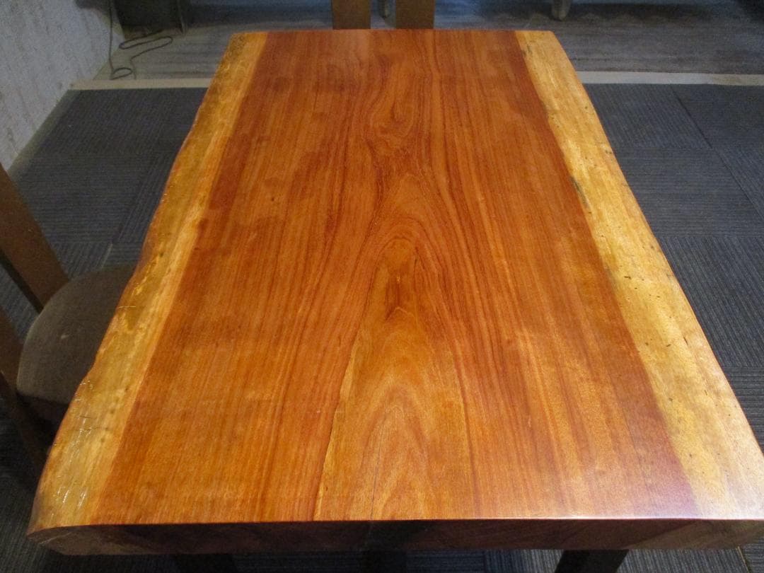 ＃1583■　ブビンガ　一枚板　テーブル　ローテーブル　ダイニング　座卓　デスク