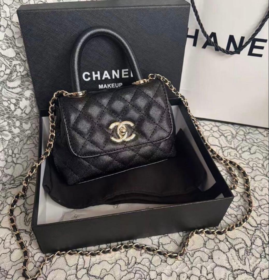 ノベルティCHANELチェーン ショルダーバック トップハンドル ブラック