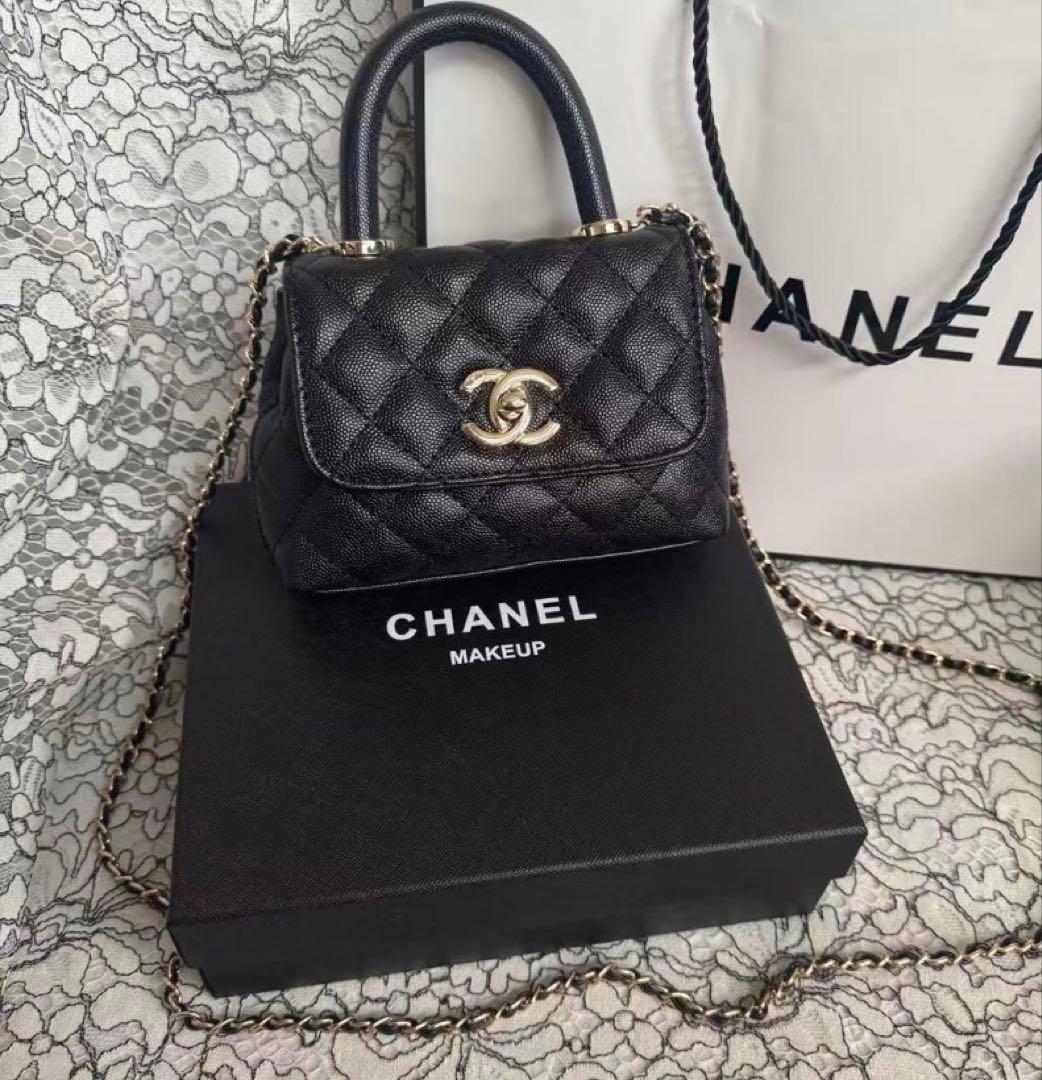 ノベルティCHANELチェーン ショルダーバック トップハンドル ブラック
