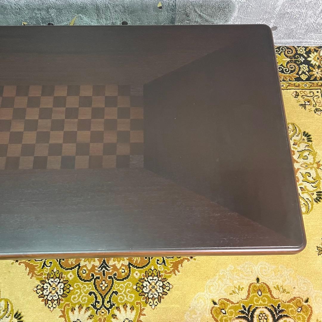 ꧁北海道 旭川家具꧂市松模様 リビングテーブル センター ロー 机 家具 民芸