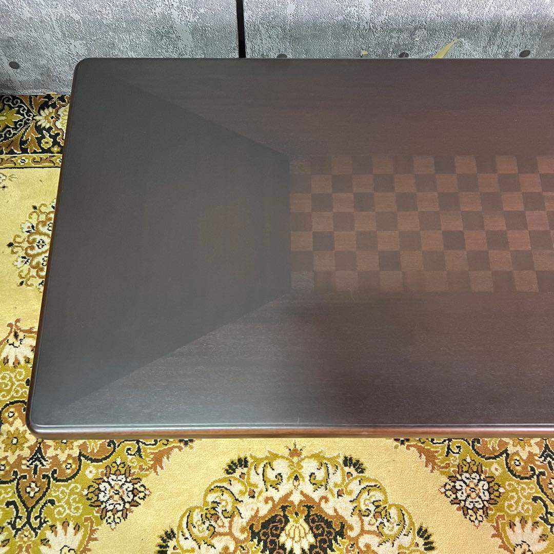 ꧁北海道 旭川家具꧂市松模様 リビングテーブル センター ロー 机 家具 民芸