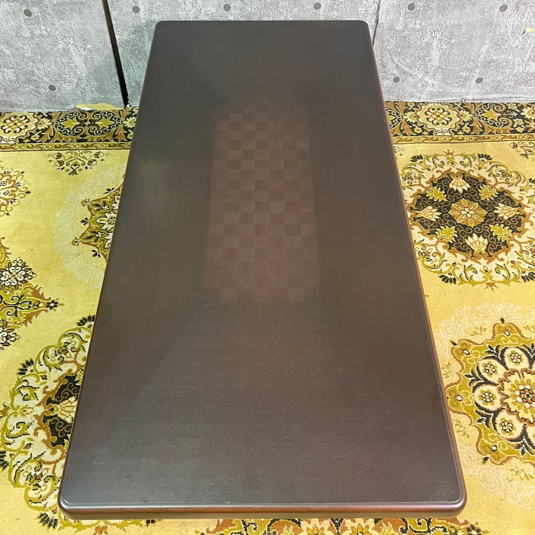 ꧁北海道 旭川家具꧂市松模様 リビングテーブル センター ロー 机 家具 民芸