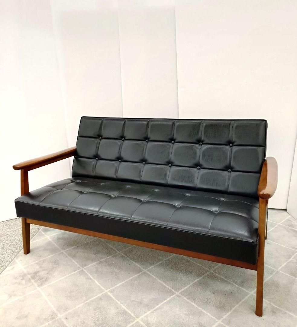 カリモク カリモク60 Kチェア ソファ 2人掛け ブラック 合皮