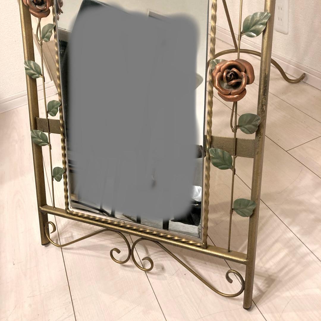 ウォールミラー　アーチ型 スタンドミラー ヴィンテージ アンティーク　アイアン