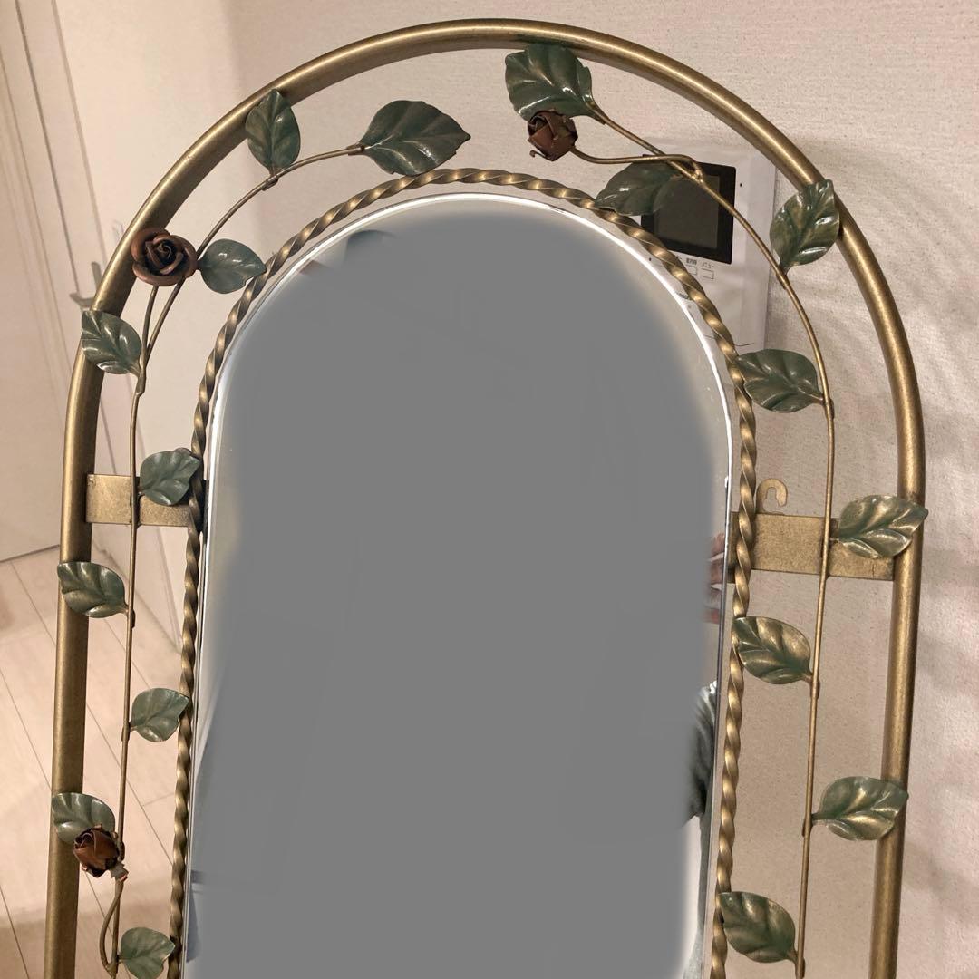 ウォールミラー　アーチ型 スタンドミラー ヴィンテージ アンティーク　アイアン