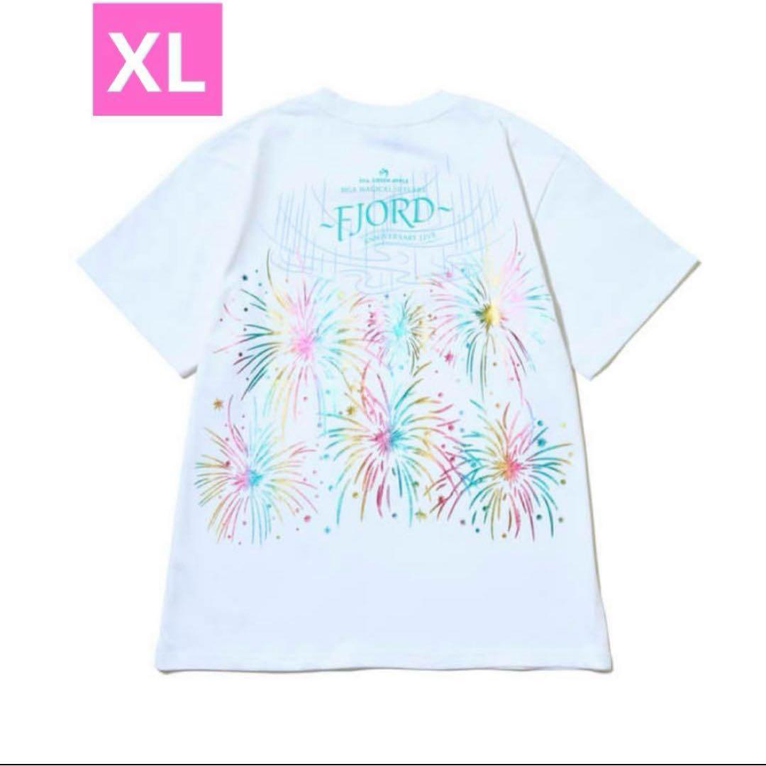 ミセスグリーンアップル　フィヨルド　Tシャツ　XL　ホワイト　白　花火柄