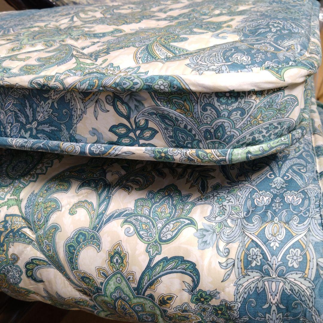 超軽量敷き布団羊毛三層式シングルブルー