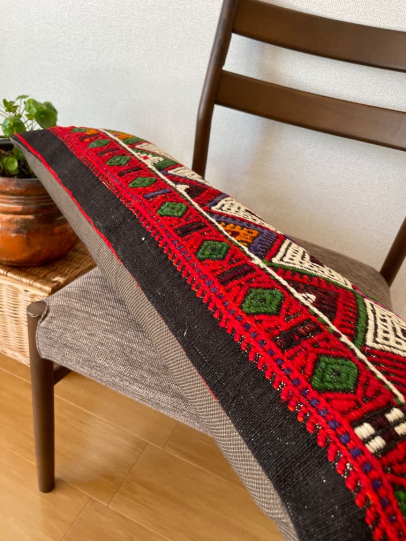 オールドキリムクッションカバー 綺麗なコザック　80x30 cm