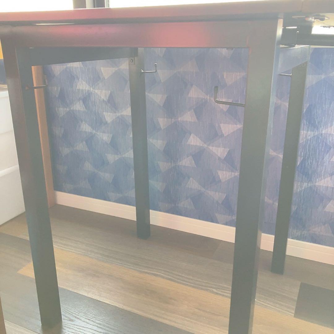 折りたたみテーブル 作業台 ウォルナット スチール