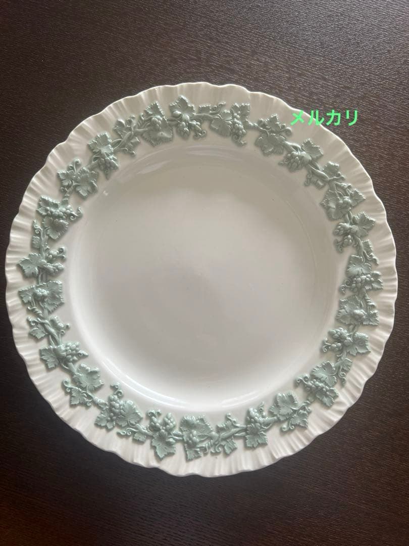 ウエッジウッド　クイーンズウェア　 オフホワイト/セラドンセット　 シェルエッジ