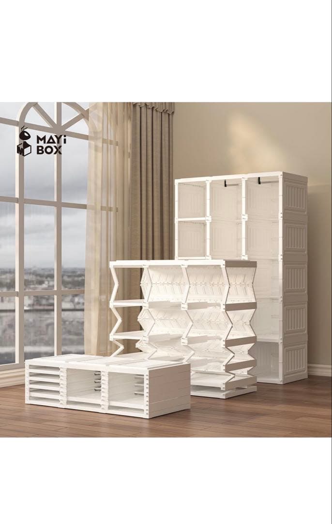 未開封Mayi Box ワードローブ一体折りたたみ式収納 扉付き衣類　15マス