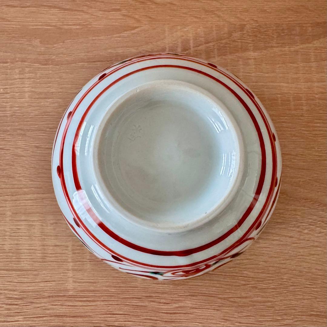 〈未使用木箱付〉廣永窯 赤絵花鳥文鉢 陶器 川喜田半泥子