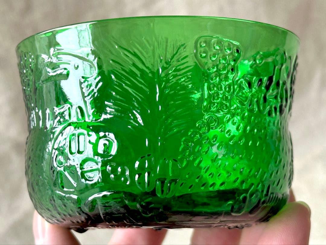 nuutajarvi Fauna(グリーン)ボウル(9.5cm)2つセット