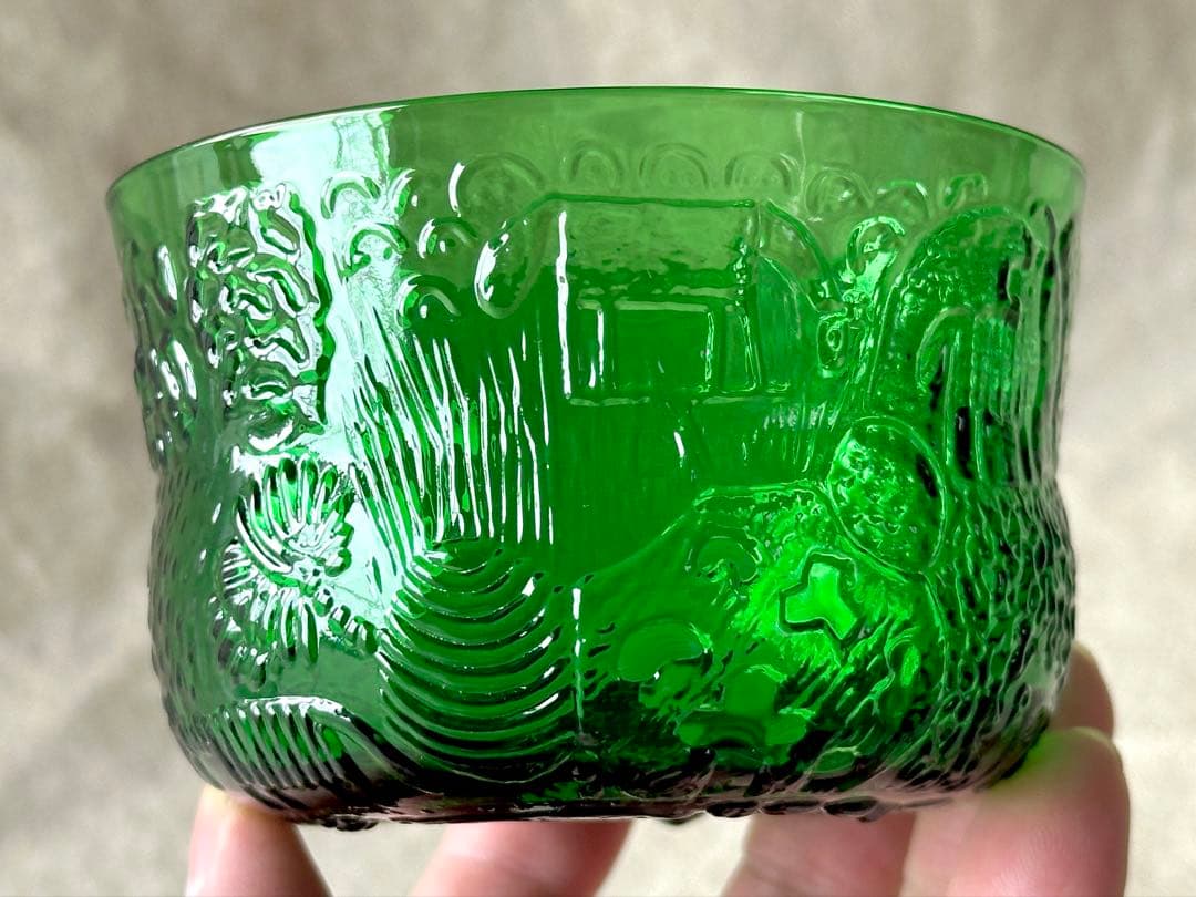 nuutajarvi Fauna(グリーン)ボウル(9.5cm)2つセット