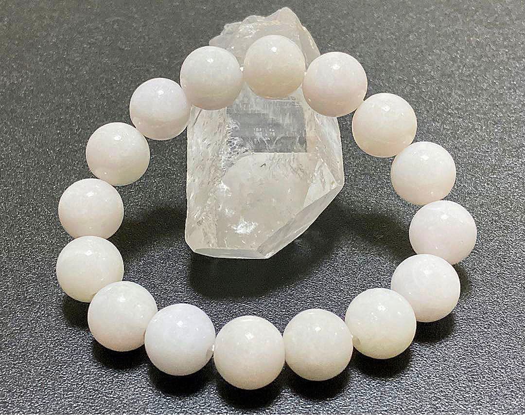 究極品質　太古から受け継がれし神の守護石　ミャンマー産　白淡紫翡翠　13㎜