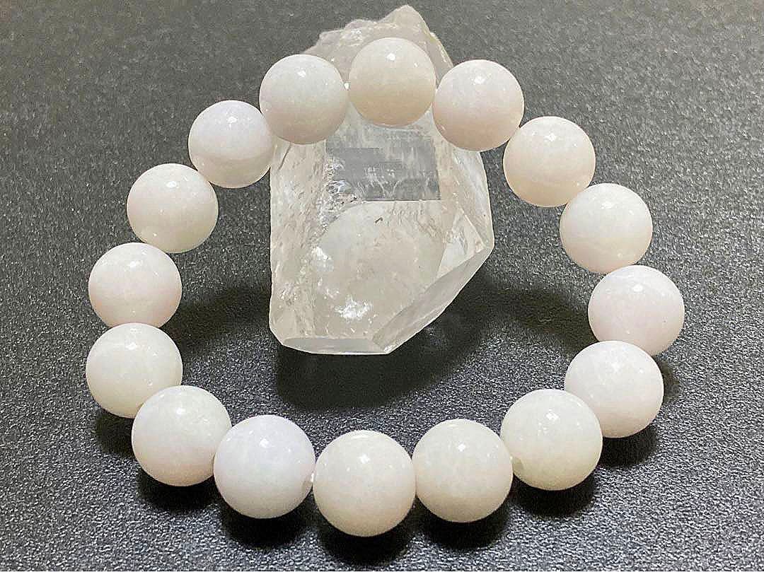 究極品質　太古から受け継がれし神の守護石　ミャンマー産　白淡紫翡翠　13㎜