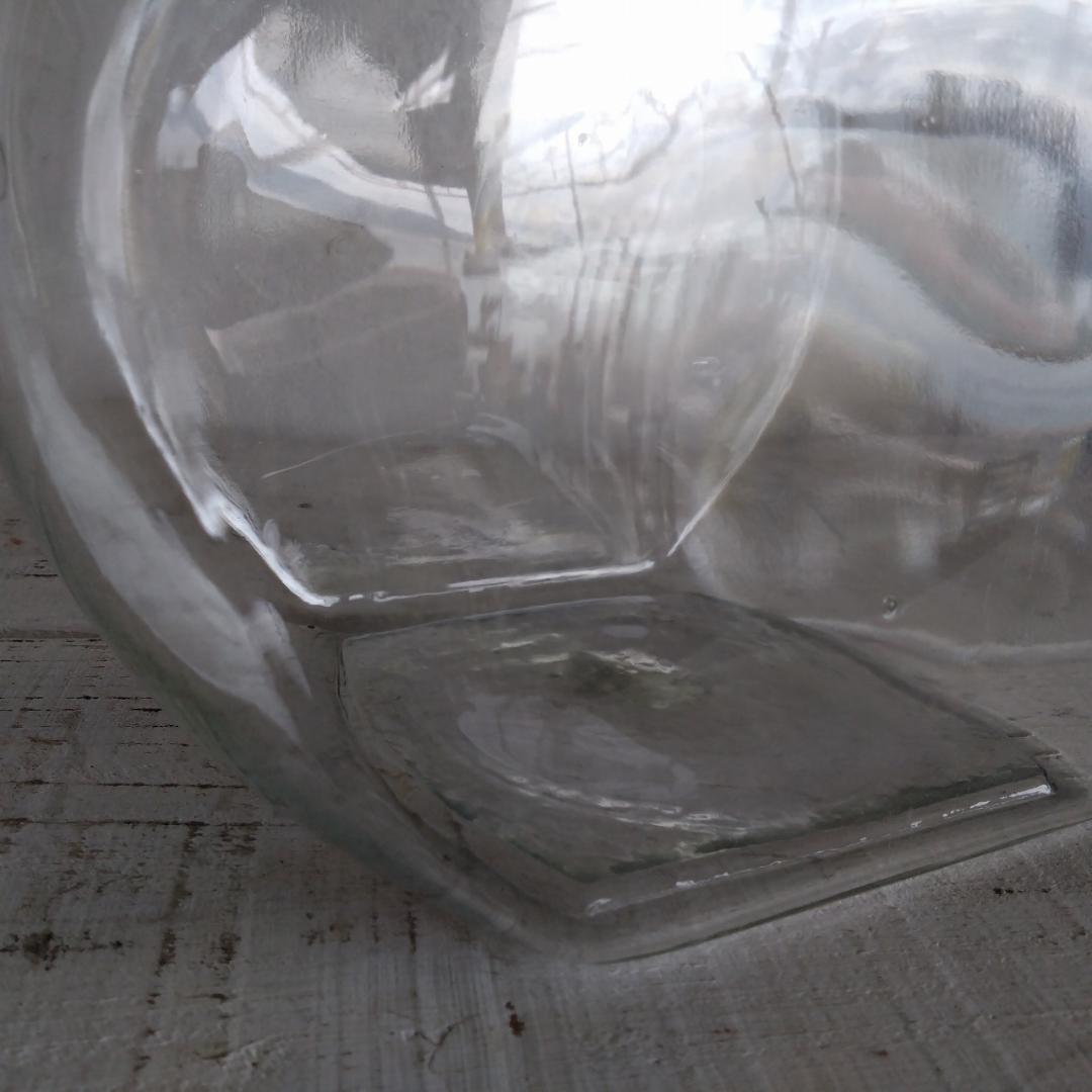 古い菓子瓶　昭和レトロ　ガラス瓶　蓋付　希少