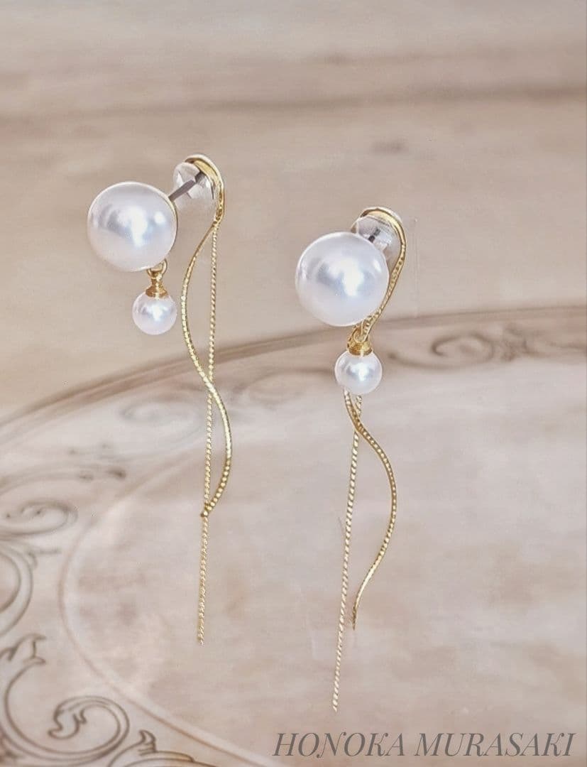 仄 -honoka- パール ピアス 〈 連 〉