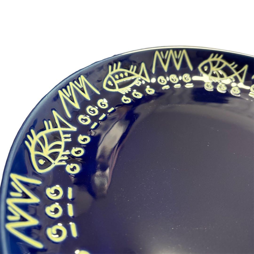 ミッチャム 藤井風 パスタ皿5枚 フォーク5本 アラビアンブルー魚柄