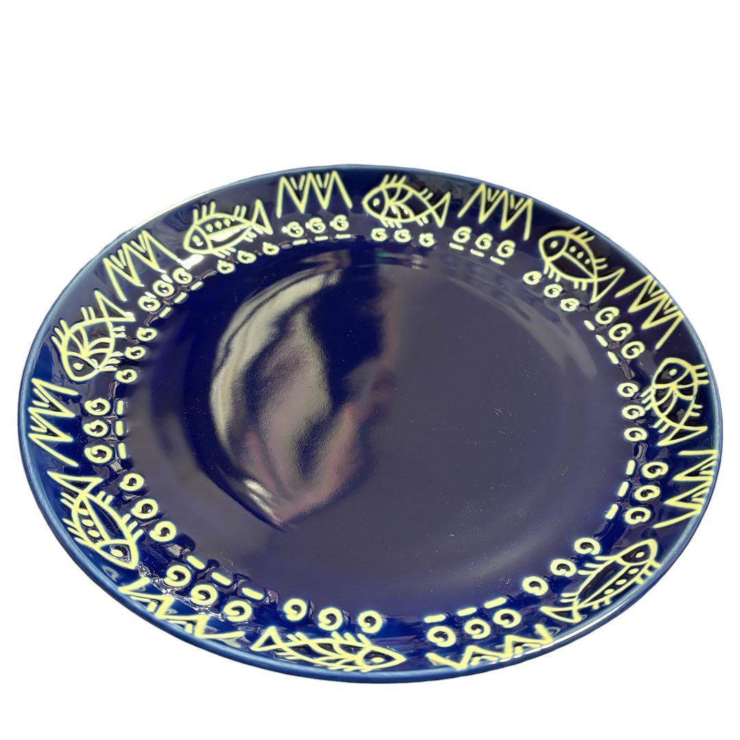 ミッチャム 藤井風 パスタ皿5枚 フォーク5本 アラビアンブルー魚柄