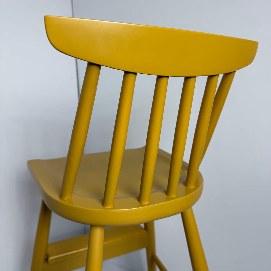 ベルメゾン　ハイチェアー　椅子　子ども　ダイニング　イエロー　ウィンザーチェア