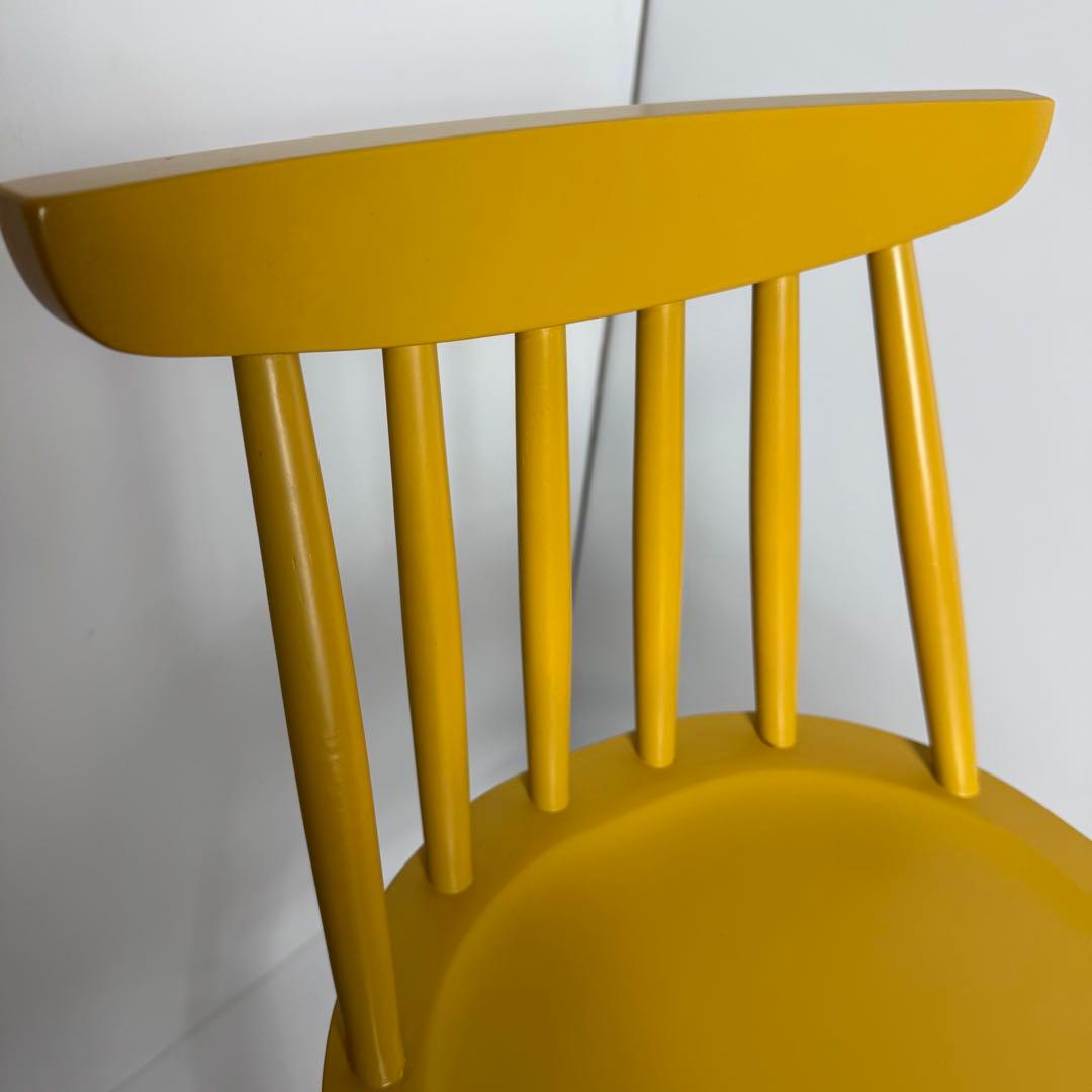 ベルメゾン　ハイチェアー　椅子　子ども　ダイニング　イエロー　ウィンザーチェア