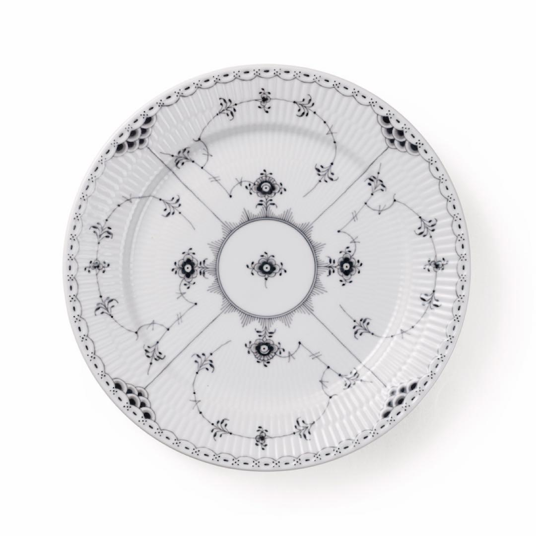 新品ロイヤルコペンハーゲン ブラックフルーテッド ハーフレース黒27cm 廃盤