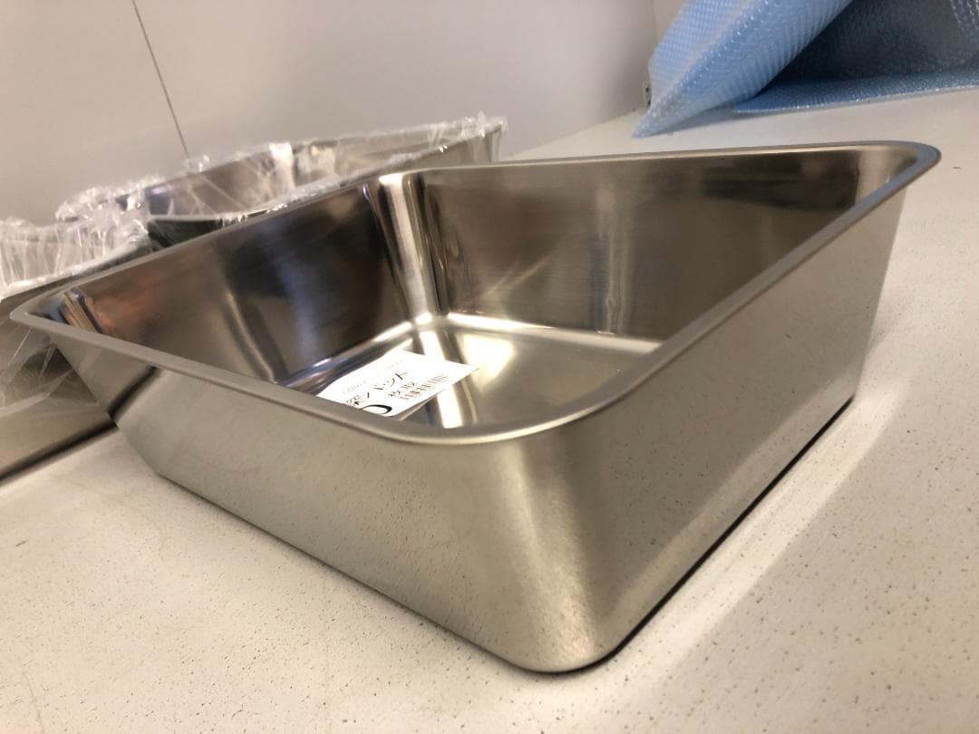 3枚　深深バット 10枚取　18-8　ステンレスバット　UK　⑵