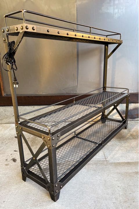 リベットアイアンラック［ダクトレール付］植物棚　アイアン家具　ボタニカル