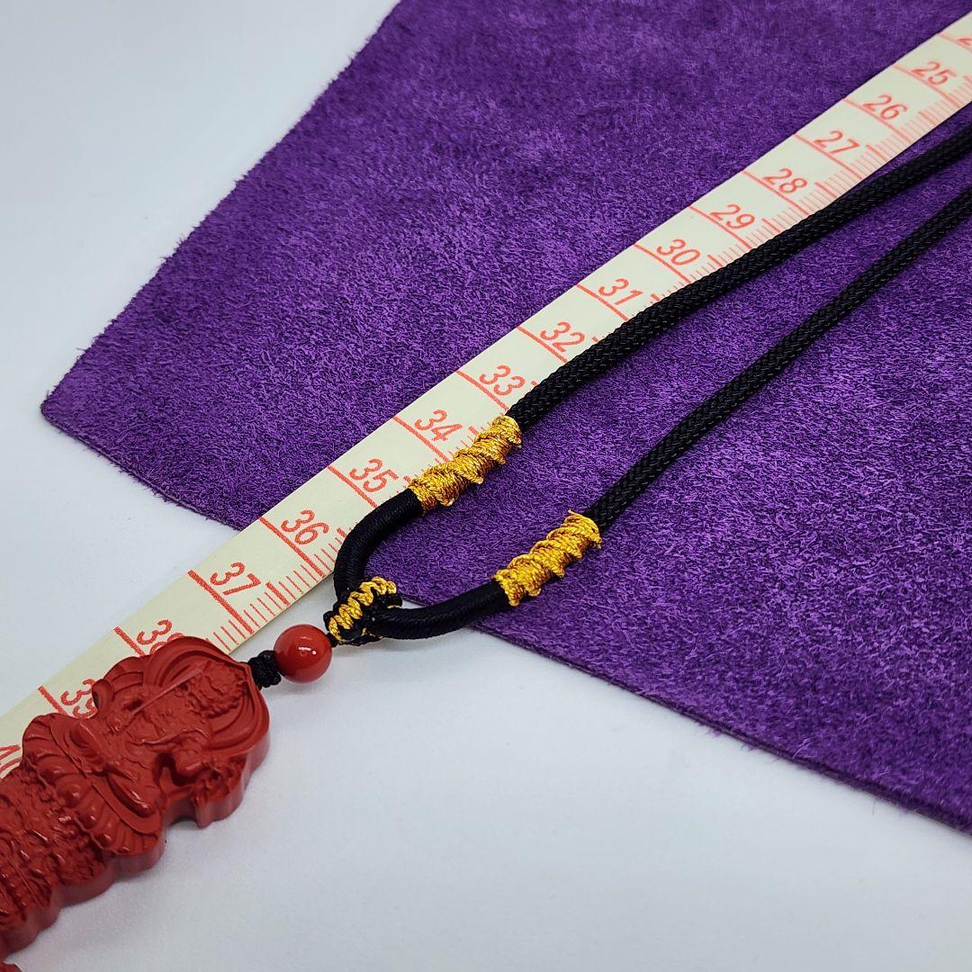 天然辰砂手彫りチベットプルバペンダント 幸運と保護のお守り①不動明王