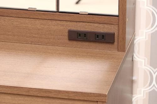 《新品・送料無料》ドレッサー（三面鏡）　スツール付き　ＭＢＲ