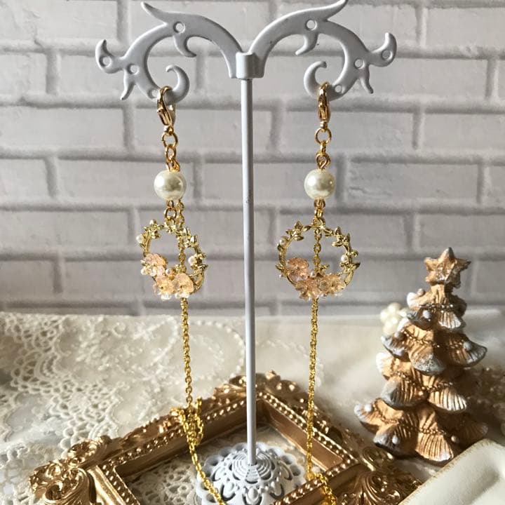 ♪620❤️ パール　花　マスクチェーン　マスク　ハンドメイド