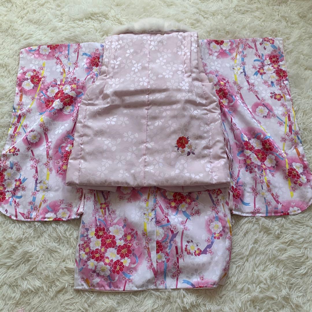 美品　七五三　三歳　被布セット✰ リョウコキクチ　ピンク　リアルファー襟