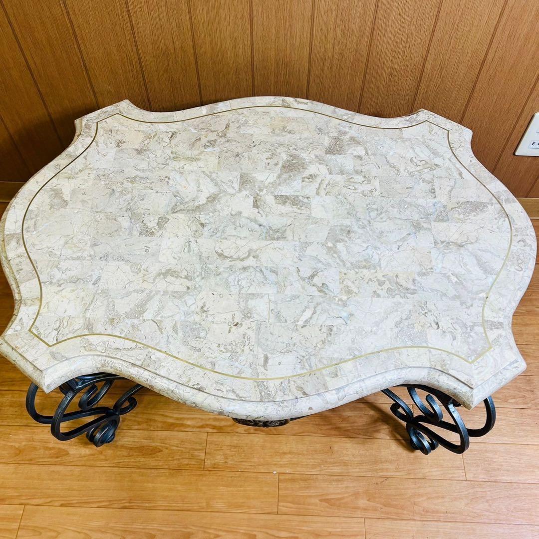 大理石テーブル アイアンテーブル センターテーブル ローテーブル アイアン脚