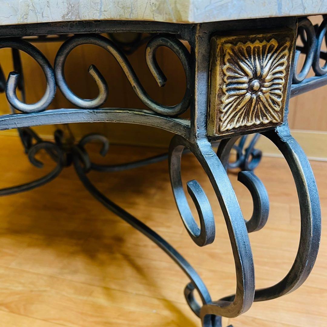 大理石テーブル アイアンテーブル センターテーブル ローテーブル アイアン脚