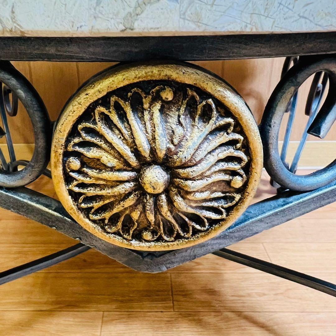 大理石テーブル アイアンテーブル センターテーブル ローテーブル アイアン脚