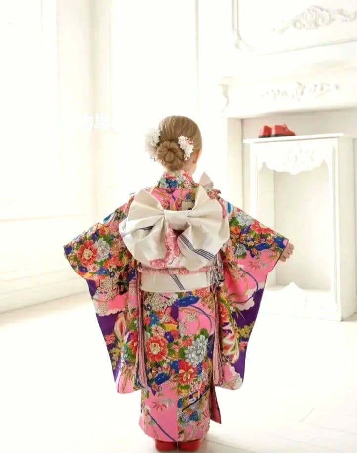 アンティーク紫ピンクの着物単品