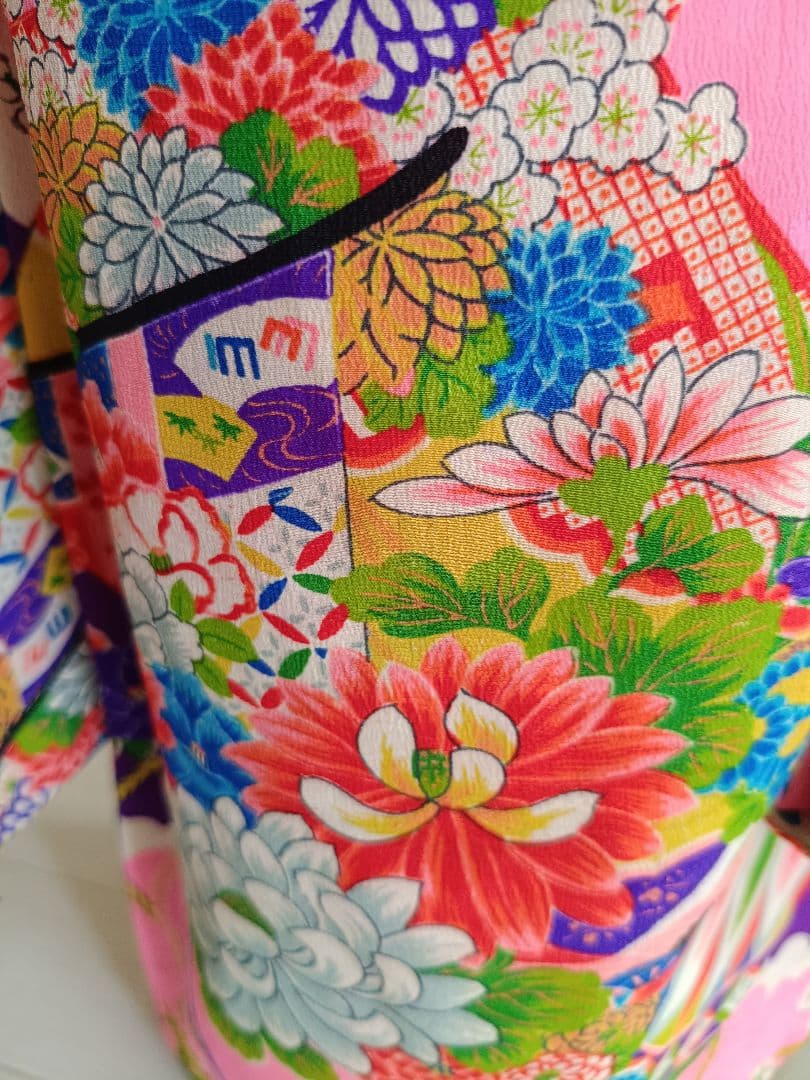 アンティーク紫ピンクの着物単品